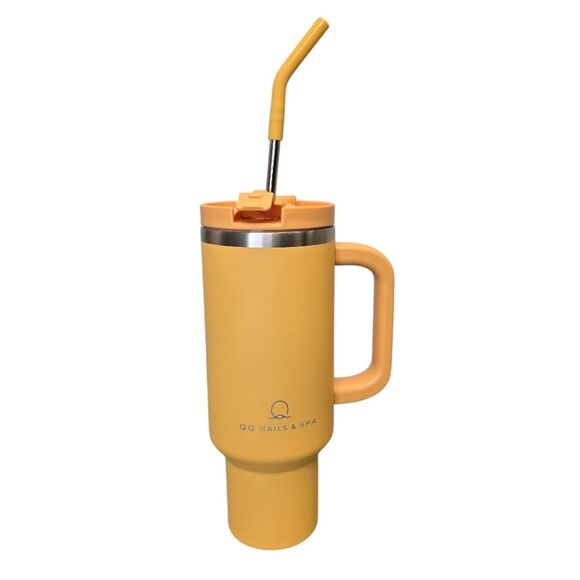 Marigold Yellow Insulated Stainless Steel Tumbler with Straw - Picture 1 of 16